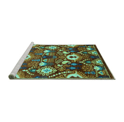 Sideview of Machine Washable Oriental Turquoise Industrial Area Rugs, wshurb2115turq