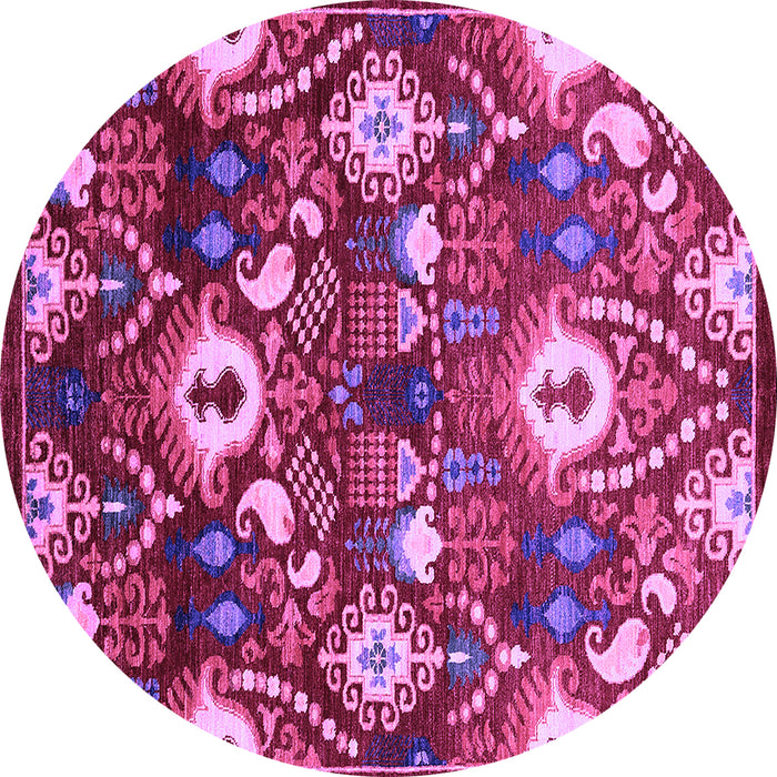 Round Oriental Purple Industrial Rug, urb2115pur
