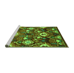 Sideview of Machine Washable Oriental Green Industrial Area Rugs, wshurb2115grn