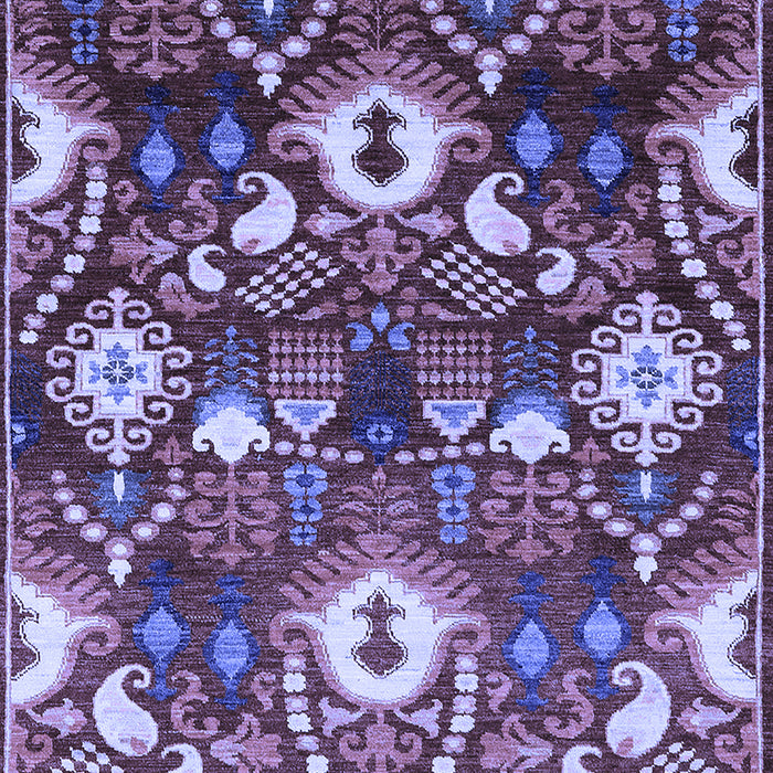 Machine Washable Oriental Blue Industrial Rug, wshurb2115blu