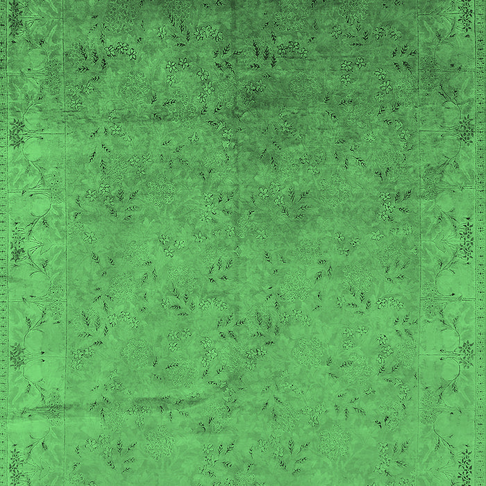 Machine Washable Oriental Emerald Green Industrial Area Rugs, wshurb2116emgrn