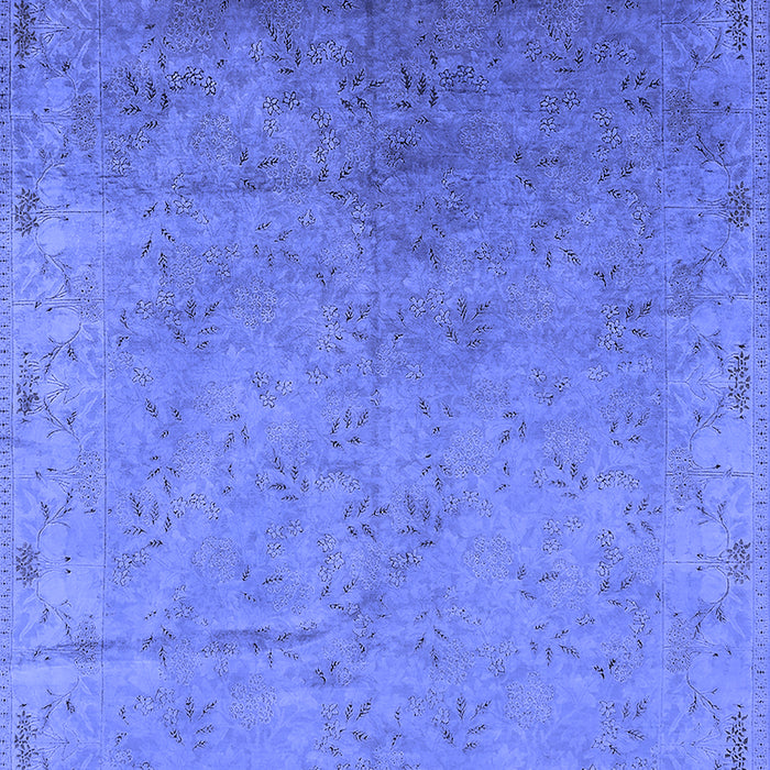 Machine Washable Oriental Blue Industrial Rug, wshurb2116blu