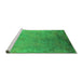 Sideview of Machine Washable Oriental Green Industrial Area Rugs, wshurb2116grn