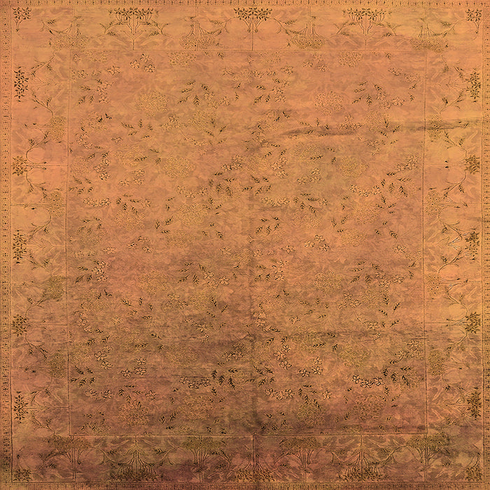 Square Oriental Orange Industrial Rug, urb2116org