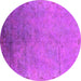 Round Oriental Pink Industrial Rug, urb2116pnk