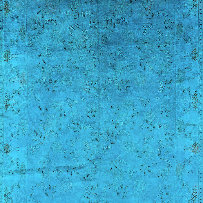Machine Washable Oriental Light Blue Industrial Rug, wshurb2116lblu