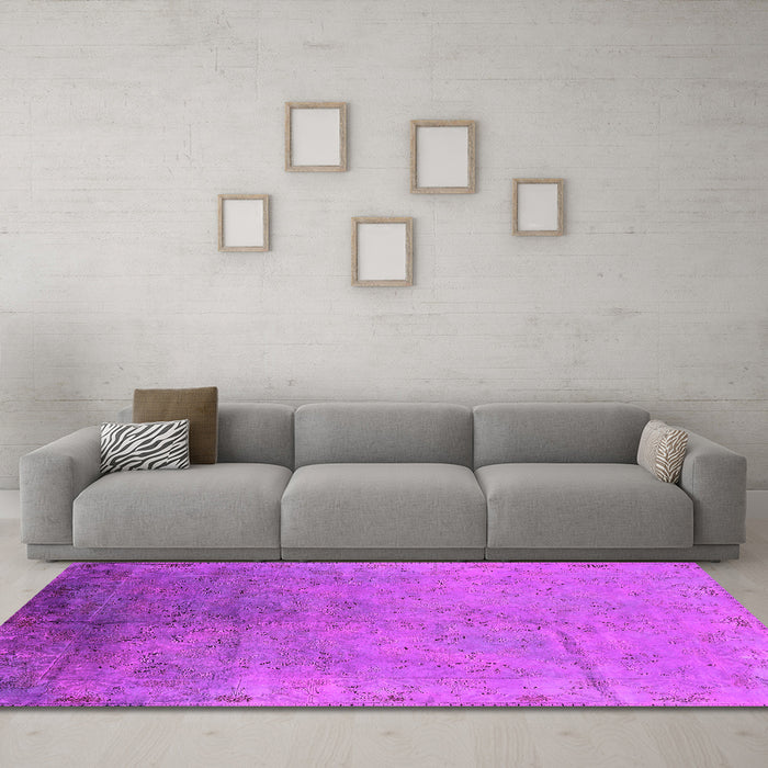 Machine Washable Oriental Pink Industrial Rug in a Living Room, wshurb2116pnk