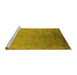 Sideview of Machine Washable Oriental Yellow Industrial Rug, wshurb2116yw