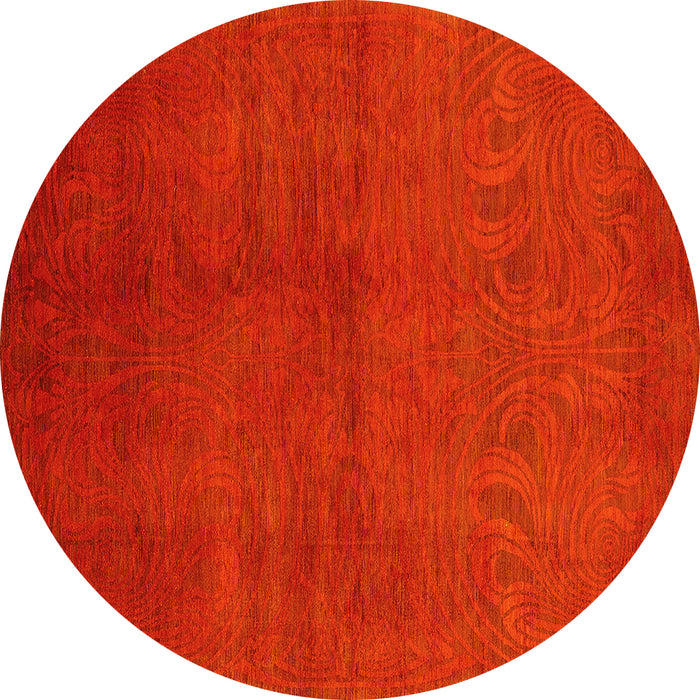 Round Oriental Yellow Industrial Rug, urb2117yw