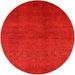 Round Mid-Century Modern Red Oriental Rug, urb2117