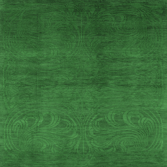 Square Oriental Emerald Green Industrial Rug, urb2117emgrn