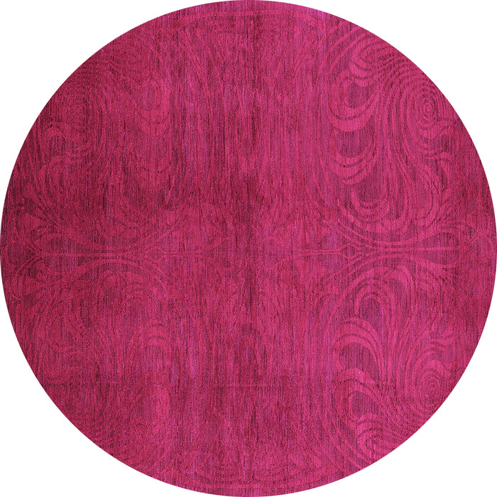Round Machine Washable Oriental Purple Industrial Area Rugs, wshurb2117pur