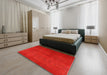 Mid-Century Modern Red Oriental Rug in a Bedroom, urb2117