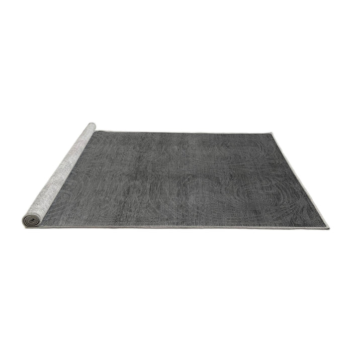 Sideview of Machine Washable Oriental Gray Industrial Rug, wshurb2117gry
