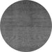 Round Oriental Gray Industrial Rug, urb2117gry