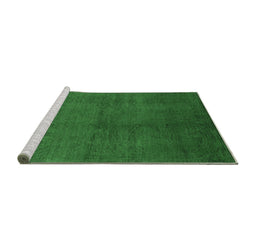 Sideview of Machine Washable Oriental Emerald Green Industrial Area Rugs, wshurb2117emgrn