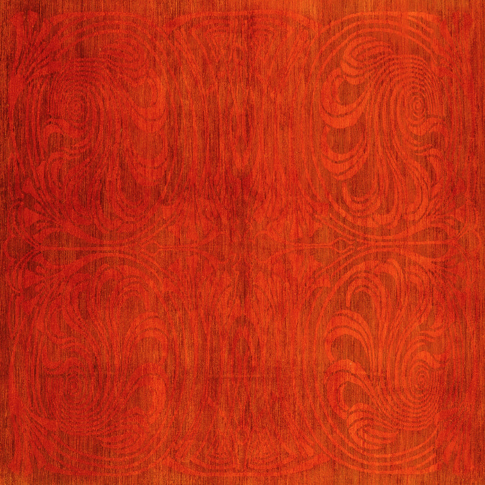 Square Machine Washable Oriental Yellow Industrial Rug, wshurb2117yw