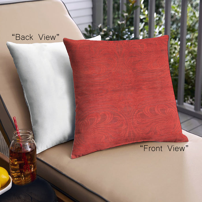 Front View of Mid-Century Modern Urban Square Red Throw Pillow, 18 inch by 18 inch, pwurb2117