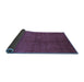 Sideview of Oriental Blue Industrial Rug, urb2117blu