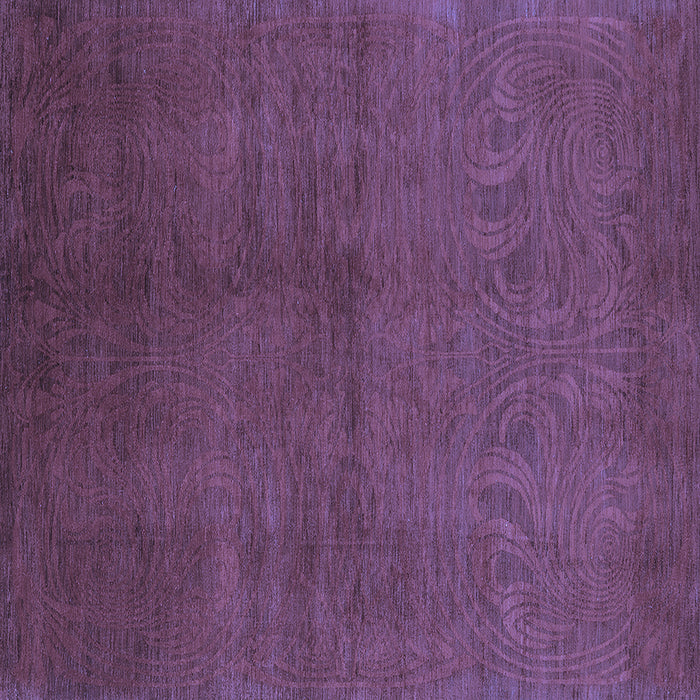 Square Machine Washable Oriental Blue Industrial Rug, wshurb2117blu