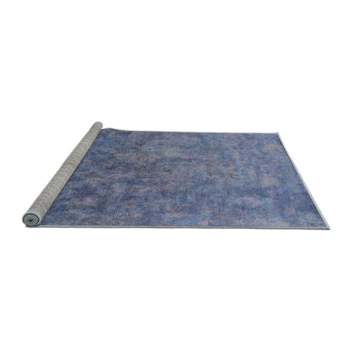Sideview of Machine Washable Industrial Modern Light Purple Blue Rug, wshurb2118