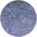 Round Mid-Century Modern Light Purple Blue Oriental Rug, urb2118