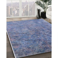 Mid-Century Modern Light Purple Blue Oriental Rug, urb2118