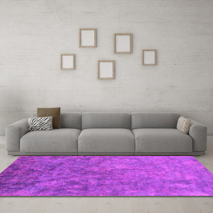 Machine Washable Oriental Pink Industrial Rug in a Living Room, wshurb2118pnk