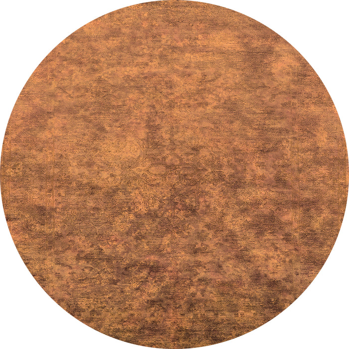 Round Oriental Orange Industrial Rug, urb2118org