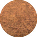 Round Oriental Orange Industrial Rug, urb2118org