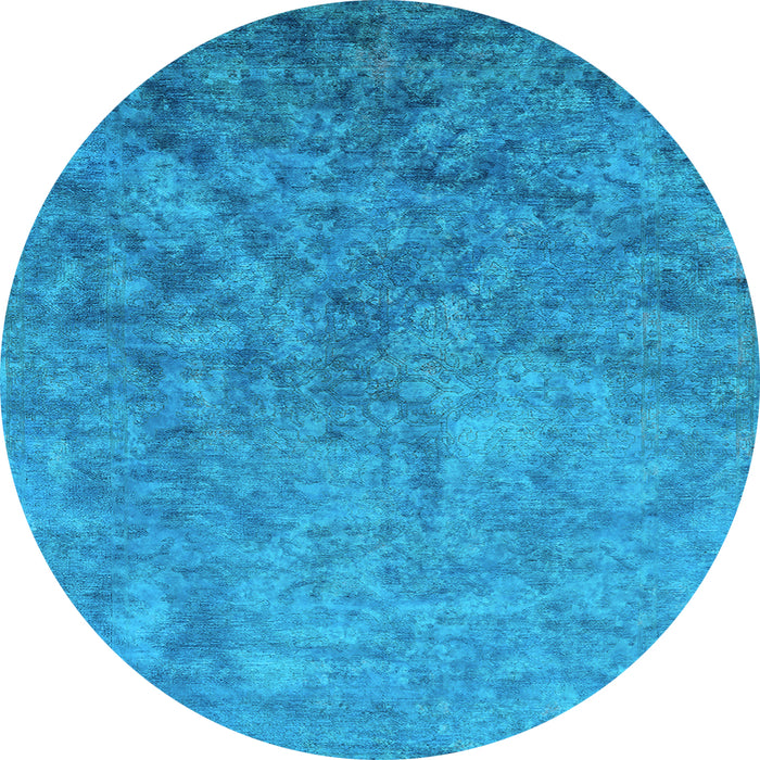 Round Oriental Light Blue Industrial Rug, urb2118lblu