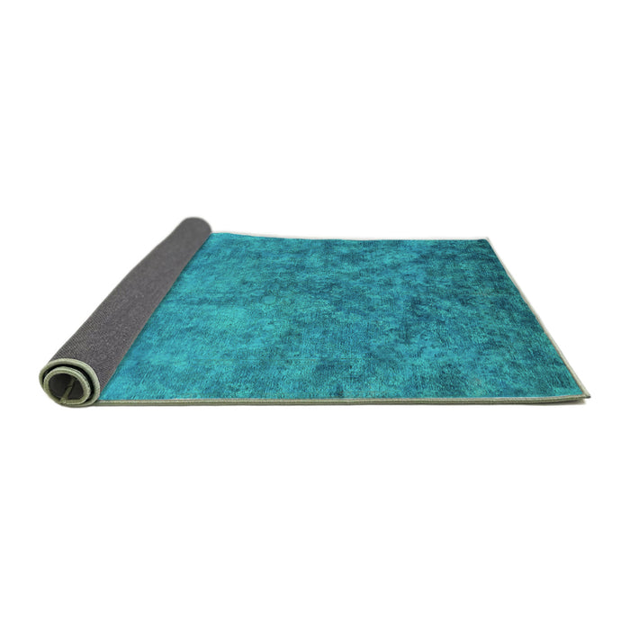 Sideview of Oriental Turquoise Industrial Rug, urb2118turq