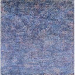Square Machine Washable Industrial Modern Light Purple Blue Rug, wshurb2118