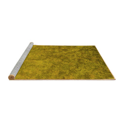 Sideview of Machine Washable Oriental Yellow Industrial Rug, wshurb2118yw