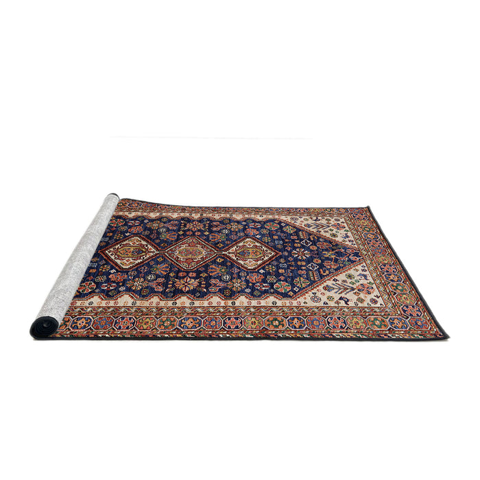 Sideview of Machine Washable Industrial Modern Camel Brown Rug, wshurb2119