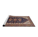 Sideview of Machine Washable Industrial Modern Camel Brown Rug, wshurb2119