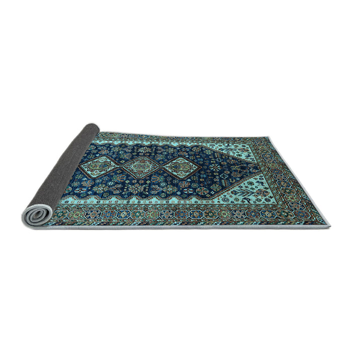 Sideview of Oriental Light Blue Industrial Rug, urb2119lblu