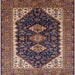 Square Mid-Century Modern Camel Brown Oriental Rug, urb2119