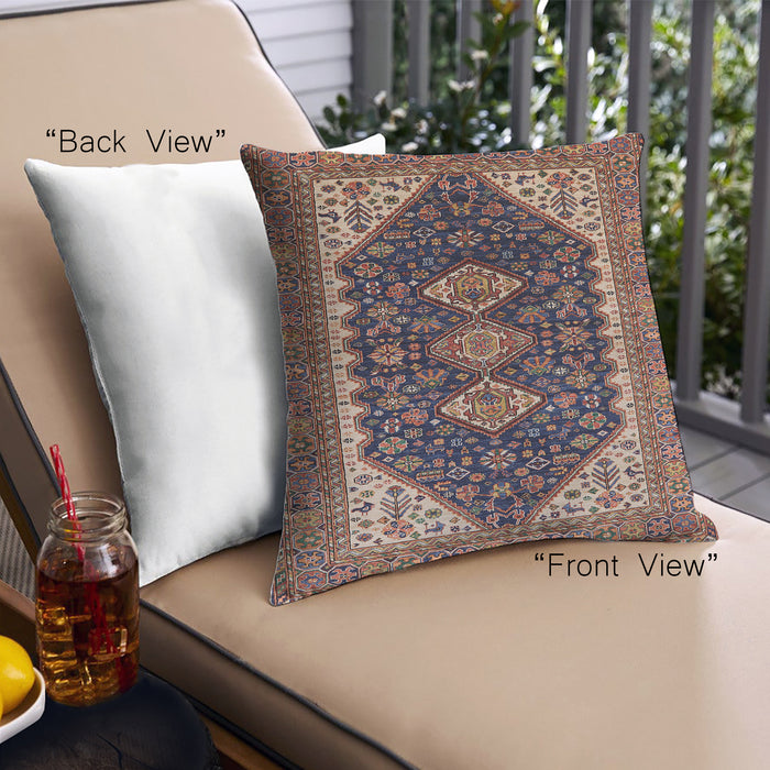 Front View of Mid-Century Modern Urban Square Camel Brown Throw Pillow, 18 inch by 18 inch, pwurb2119