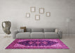 Machine Washable Oriental Pink Industrial Rug in a Living Room, wshurb2119pnk