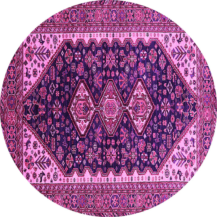 Round Oriental Pink Industrial Rug, urb2119pnk