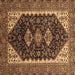 Square Oriental Brown Industrial Rug, urb2119brn