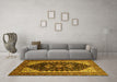 Machine Washable Oriental Yellow Industrial Rug in a Living Room, wshurb2119yw