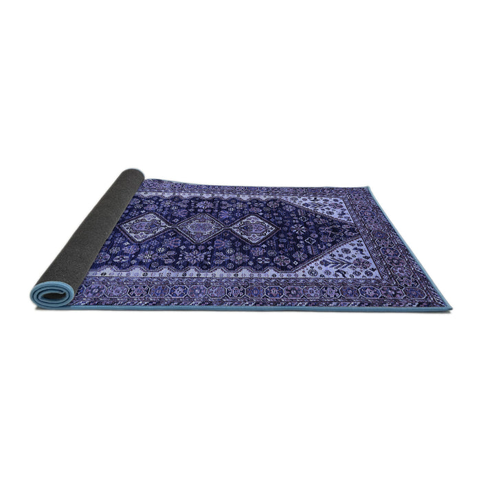 Sideview of Oriental Blue Industrial Rug, urb2119blu