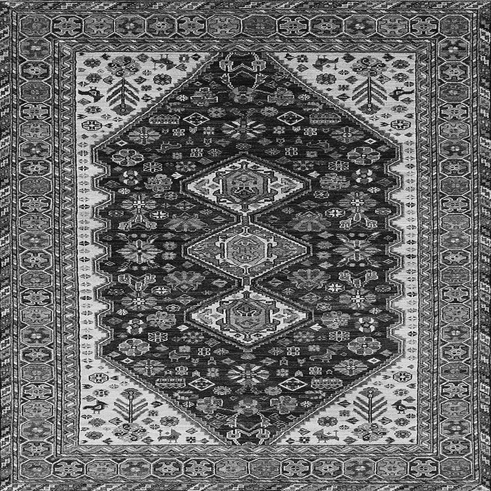 Square Machine Washable Oriental Gray Industrial Rug, wshurb2119gry