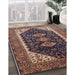 Mid-Century Modern Camel Brown Oriental Rug in Family Room, urb2119