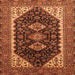 Square Machine Washable Oriental Orange Industrial Area Rugs, wshurb2119org