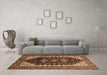 Machine Washable Oriental Brown Industrial Rug in a Living Room,, wshurb2119brn