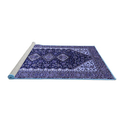 Sideview of Machine Washable Oriental Blue Industrial Rug, wshurb2119blu