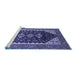 Sideview of Machine Washable Oriental Blue Industrial Rug, wshurb2119blu